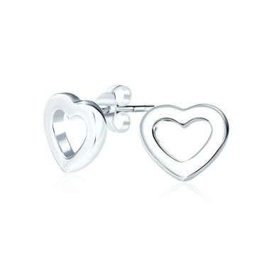 Details about   Sterling Silver Double Heart Post Stud Earrings 3.69 x 5.75 MM MSRP $18